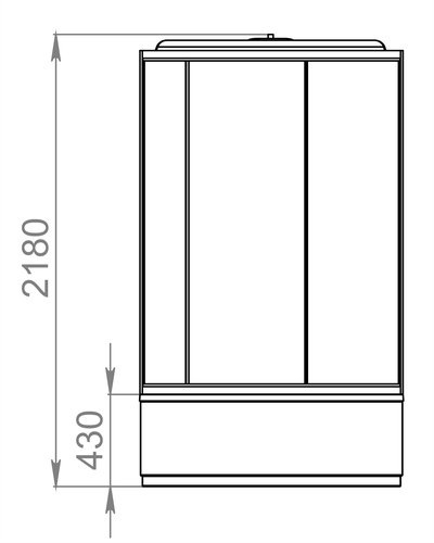 Душевая кабина DOMANI-SPA Simple High 90*90*2180 прозрачное стекло / белые стенки с крышей - фото5